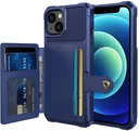 Apple iPhone 13 TPU Back Cover met Kunstleren Wallet Blauw
