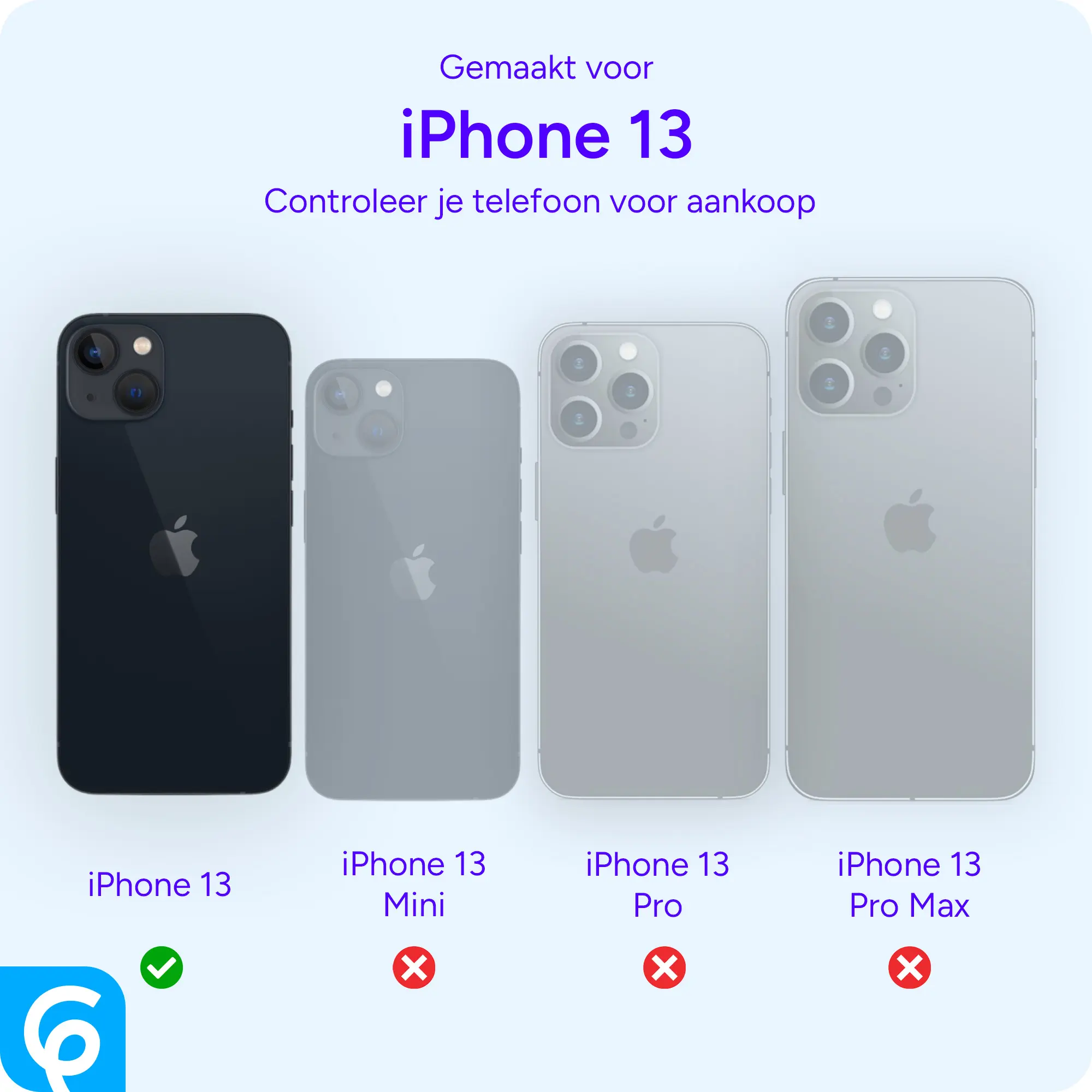 Apple iPhone 13 TPU Back Cover met Kunstleren Wallet Blauw afbeelding 3