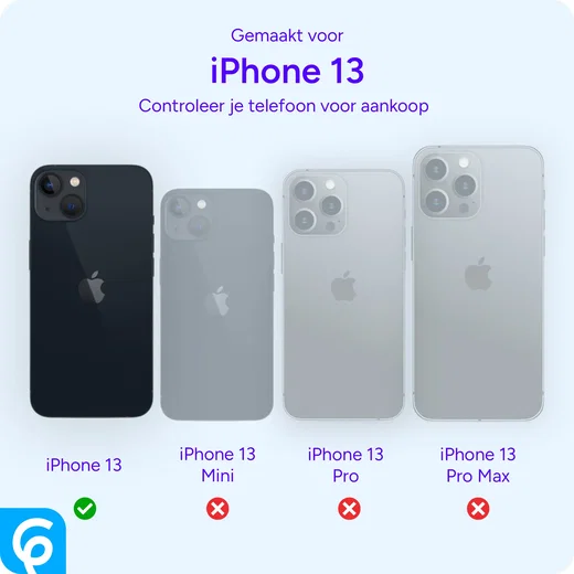Apple iPhone 13 TPU Back Cover met Kunstleren Wallet Blauw afbeelding 3
