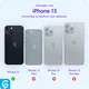 Apple iPhone 13 TPU Back Cover met Kunstleren Wallet Blauw afbeelding 3