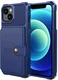 Apple iPhone 13 TPU Back Cover met Kunstleren Wallet Blauw afbeelding 2