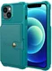 Apple iPhone 13 TPU Back Cover met Kunstleren Wallet Groen afbeelding 2