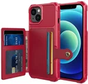 Apple iPhone 13 TPU Back Cover met Kunstleren Wallet Rood