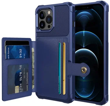 Apple iPhone 13 Pro TPU Back Cover met Kunstleren Wallet Blauw