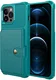 Apple iPhone 13 Pro TPU Back Cover met Kunstleren Wallet Groen afbeelding 2