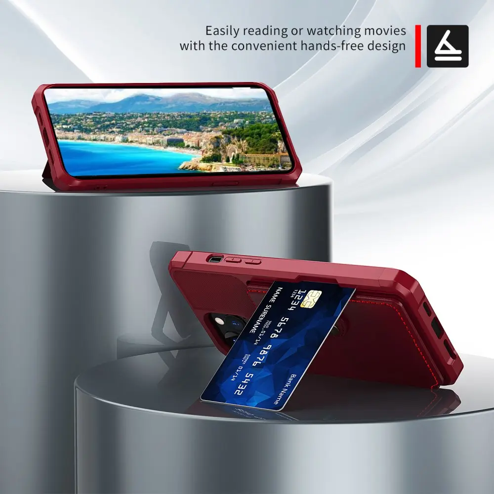 Apple iPhone 13 Pro TPU Back Cover met Kunstleren Wallet Rood afbeelding 6