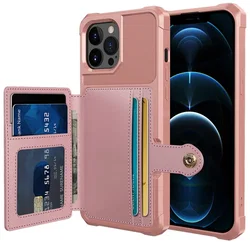 Apple iPhone 13 Pro TPU Back Cover met Kunstleren Wallet Roze afbeelding