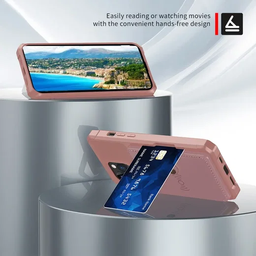Apple iPhone 13 Pro TPU Back Cover met Kunstleren Wallet Roze afbeelding 5