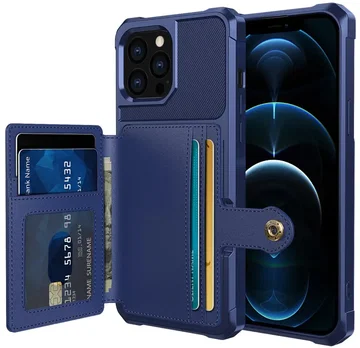 Apple iPhone 13 Pro Max TPU Back Cover met Kunstleren Wallet Blauw