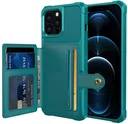 Apple iPhone 13 Pro Max TPU Back Cover met Kunstleren Wallet Groen