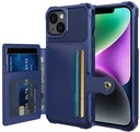 Apple iPhone 14 TPU Back Cover met Kunstleren Wallet Blauw