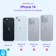 Apple iPhone 14 TPU Back Cover met Kunstleren Wallet Blauw afbeelding 3