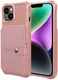 Apple iPhone 14 TPU Back Cover met Kunstleren Wallet Roze afbeelding 2