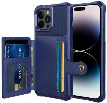 Apple iPhone 14 Pro Max TPU Back Cover met Kunstleren Wallet Blauw