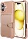Apple iPhone 16 TPU Back Cover met Kunstleren Wallet Roze afbeelding 8