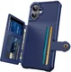 Apple iPhone 16 TPU Back Cover met Kunstleren Wallet Zwart afbeelding 2
