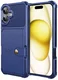 Apple iPhone 16 TPU Back Cover met Kunstleren Wallet Zwart afbeelding 8