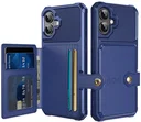Apple iPhone 16 TPU Back Cover met Kunstleren Wallet Zwart