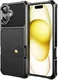 Apple iPhone 16 TPU Back Cover met Kunstleren Wallet Zwart afbeelding 9