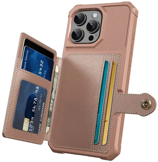 Apple iPhone 16 Plus TPU Back Cover met Kunstleren Wallet Roze afbeelding 2