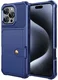 Apple iPhone 16 Pro TPU Back Cover met Kunstleren Wallet Blauw afbeelding 8
