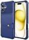 Apple iPhone 17 TPU Back Cover met Kunstleren Wallet Blauw afbeelding 9