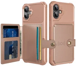 Apple iPhone 17 TPU Back Cover met Kunstleren Wallet Roze afbeelding