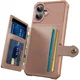 Apple iPhone 17 TPU Back Cover met Kunstleren Wallet Roze afbeelding 2