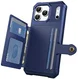 Apple iPhone 17 Pro TPU Back Cover met Kunstleren Wallet Blauw afbeelding 2