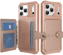 Apple iPhone 17 Pro TPU Back Cover met Kunstleren Wallet Roze