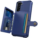 Samsung Galaxy S22 TPU Back Cover met Kunstleren Wallet Blauw