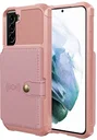 Samsung Galaxy S21 TPU Back Cover met Kunstleren Wallet Roze