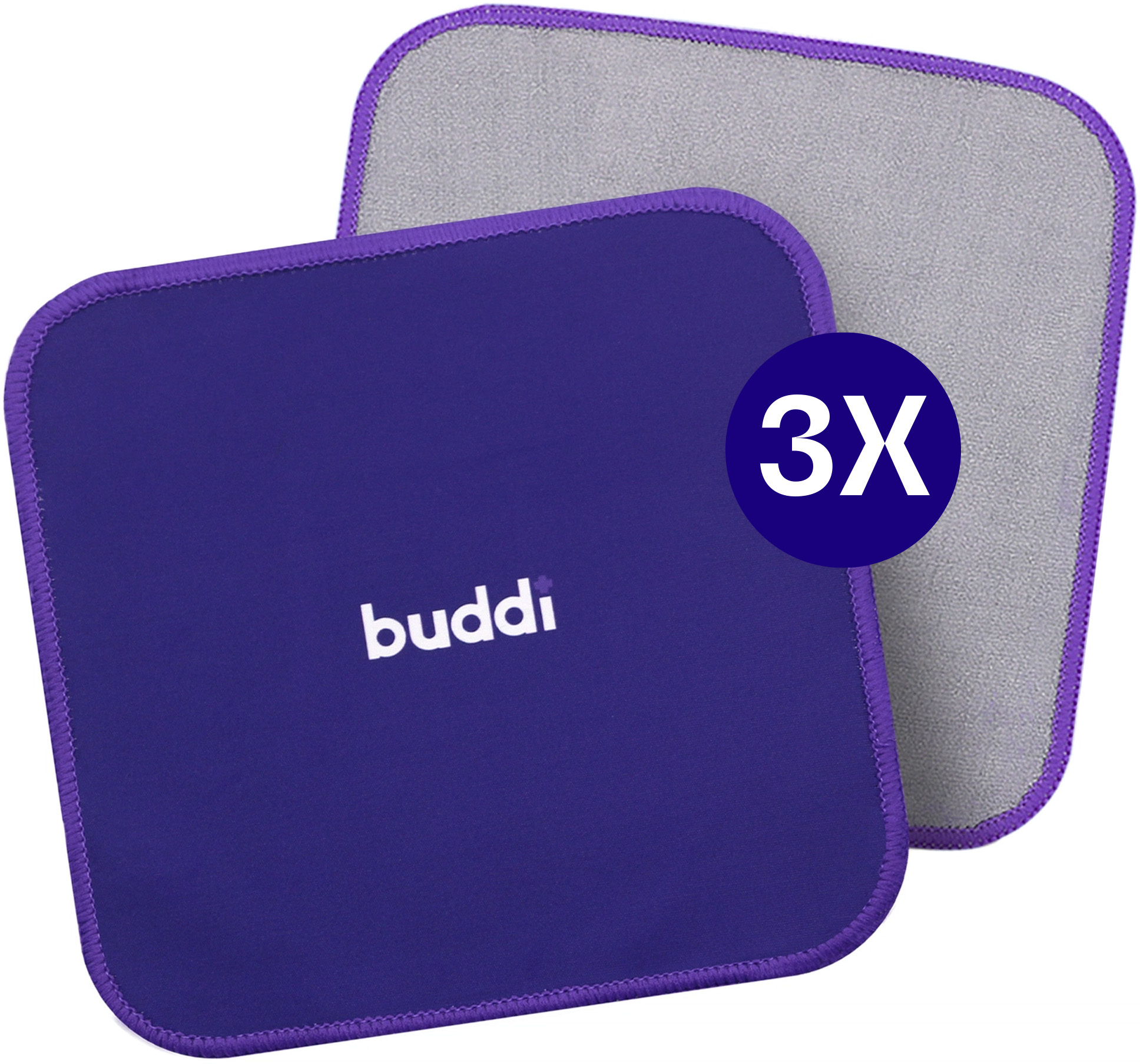 3-Pack Buddi Fresh Schoonmaak Microfiber Doek voor Beeldschermen Paars afbeelding 6