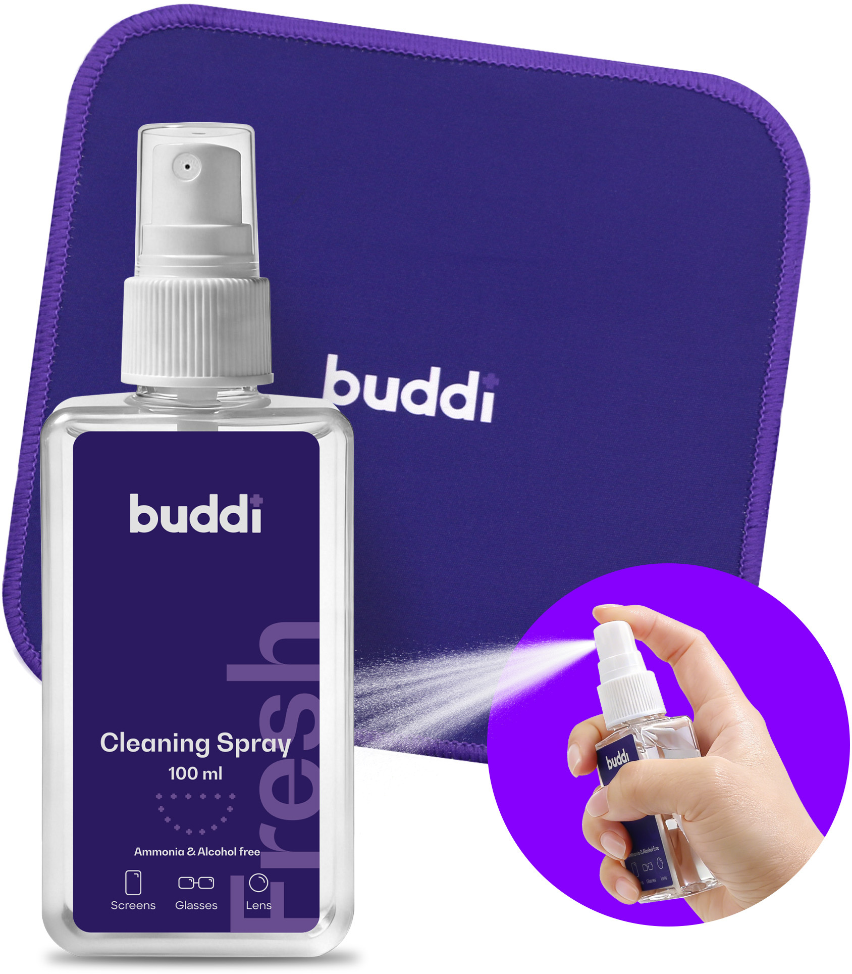 Buddi Fresh Complete Telefoon Schoonmaakset met Spray, Doek en Tools afbeelding 7