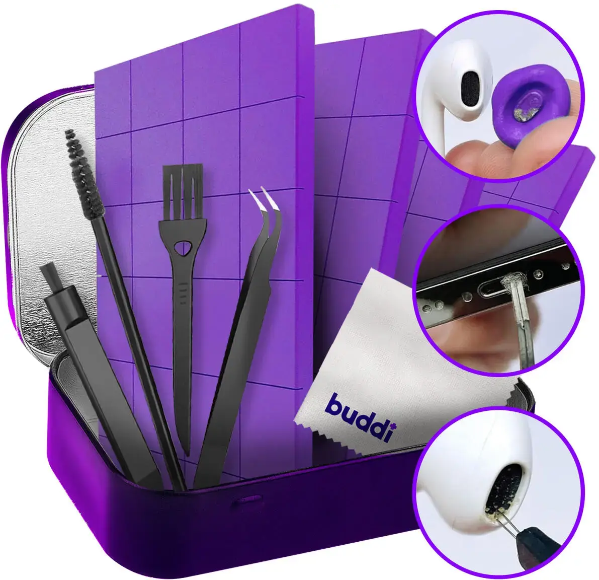 Buddi Fresh Complete Telefoon Schoonmaakset met Spray, Doek en Tools afbeelding 6