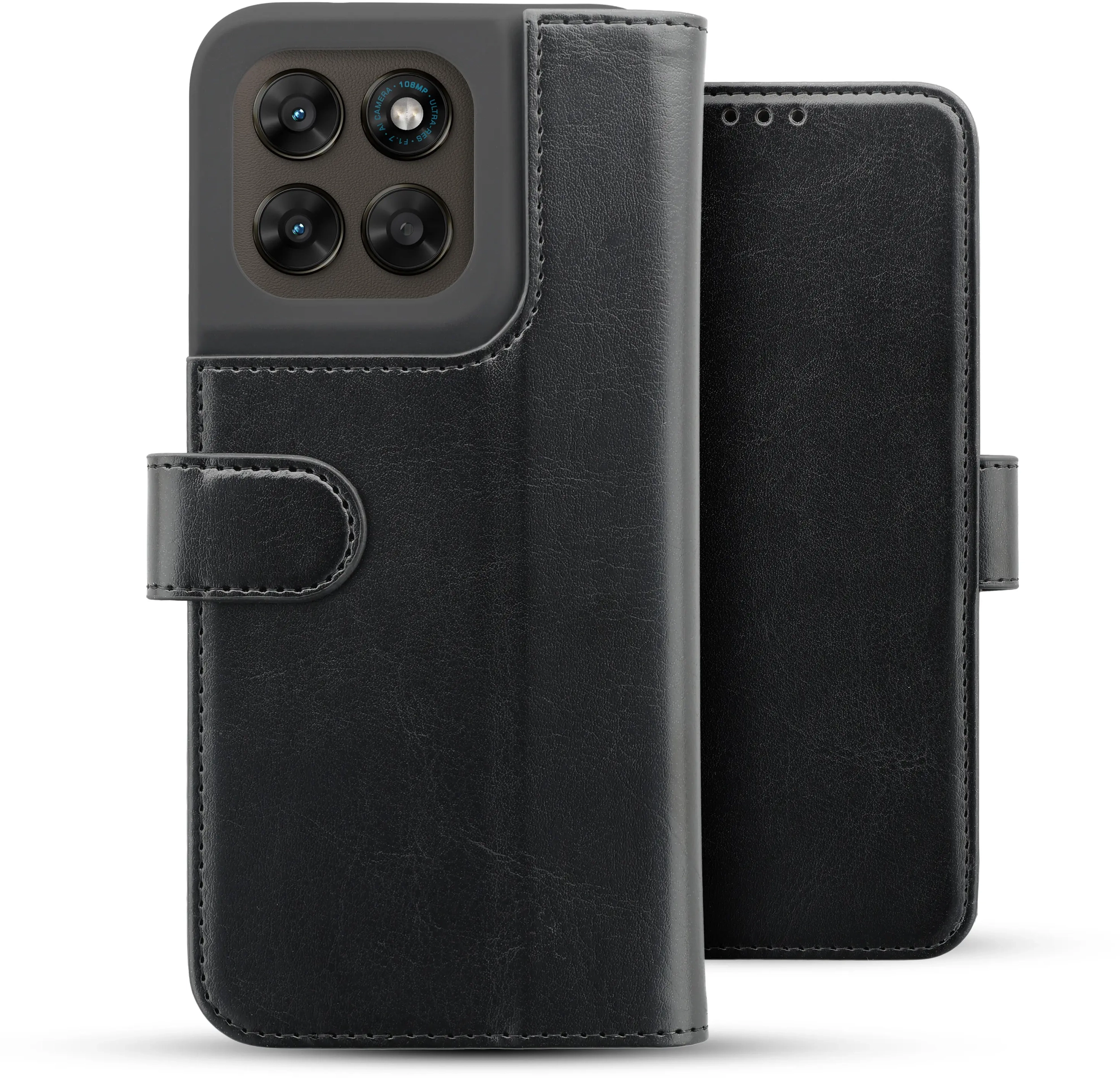 Rosso Element Motorola Moto G87 / G77 / G67 Hoesje Book Case Wallet Zwart afbeelding 2
