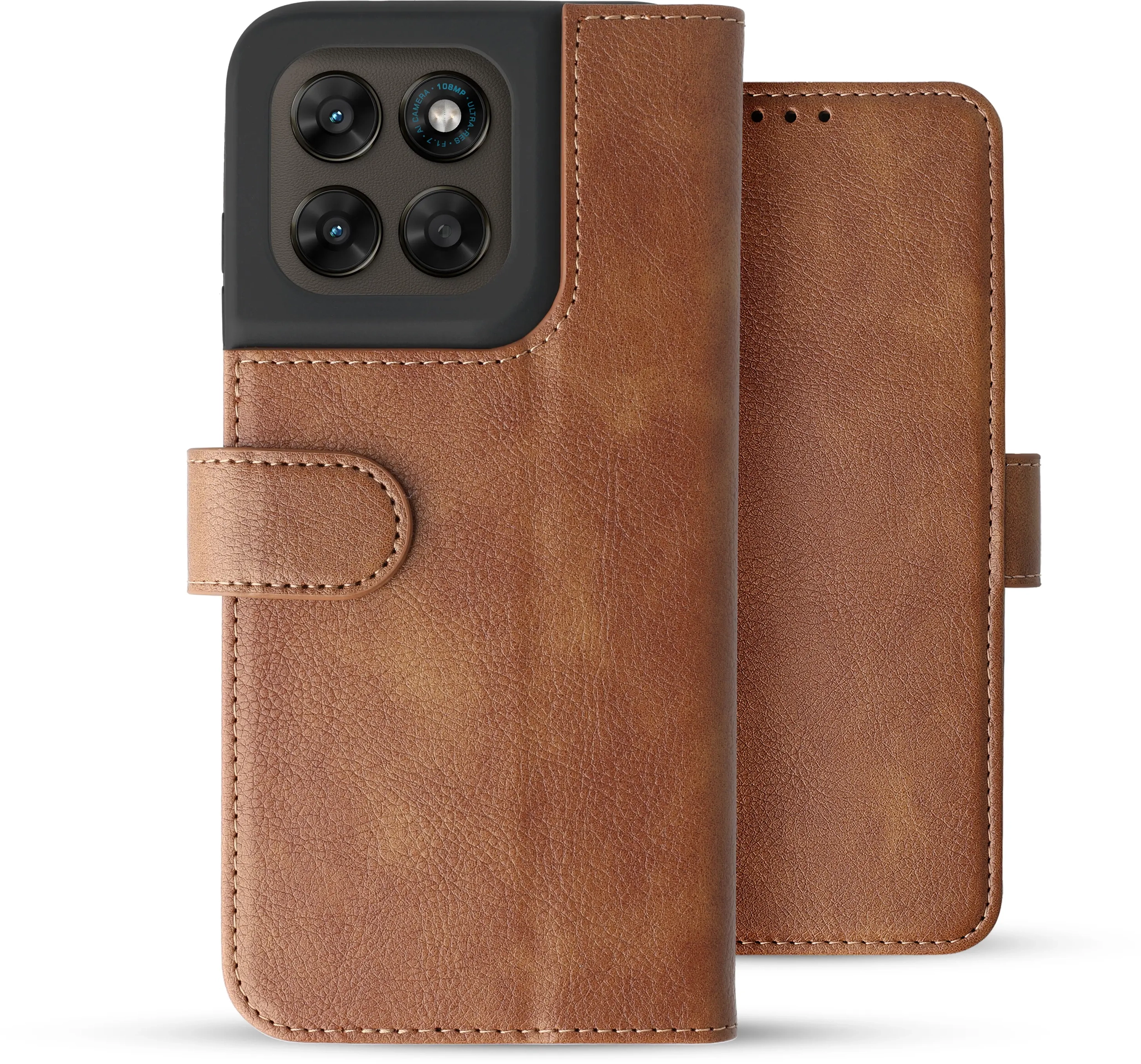Rosso Element Motorola Moto G87 / G77 / G67 Hoesje Book Case Wallet Bruin afbeelding 2