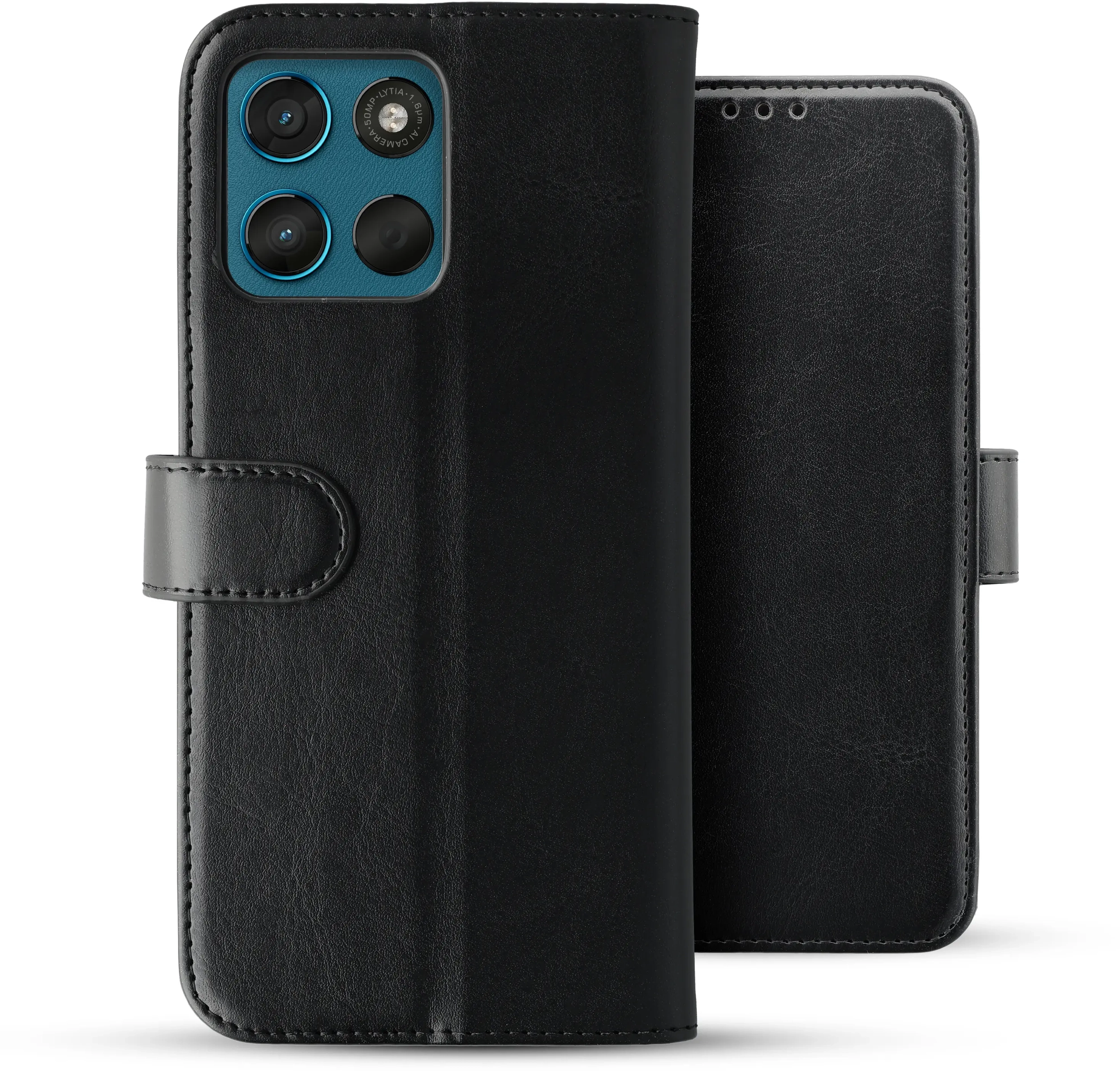 Rosso Element Motorola Moto G57 Power Hoesje Book Case Wallet Zwart afbeelding 2