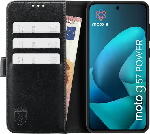 Rosso Element Motorola Moto G57 Power Hoesje Book Case Wallet Zwart afbeelding 14