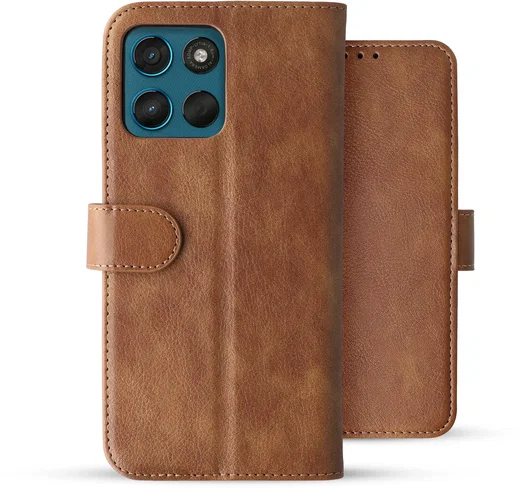 Rosso Element Motorola Moto G57 Power Hoesje Book Case Wallet Bruin afbeelding 2