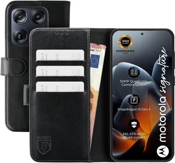 Rosso Element Motorola Signature Hoesje Book Case Wallet Zwart