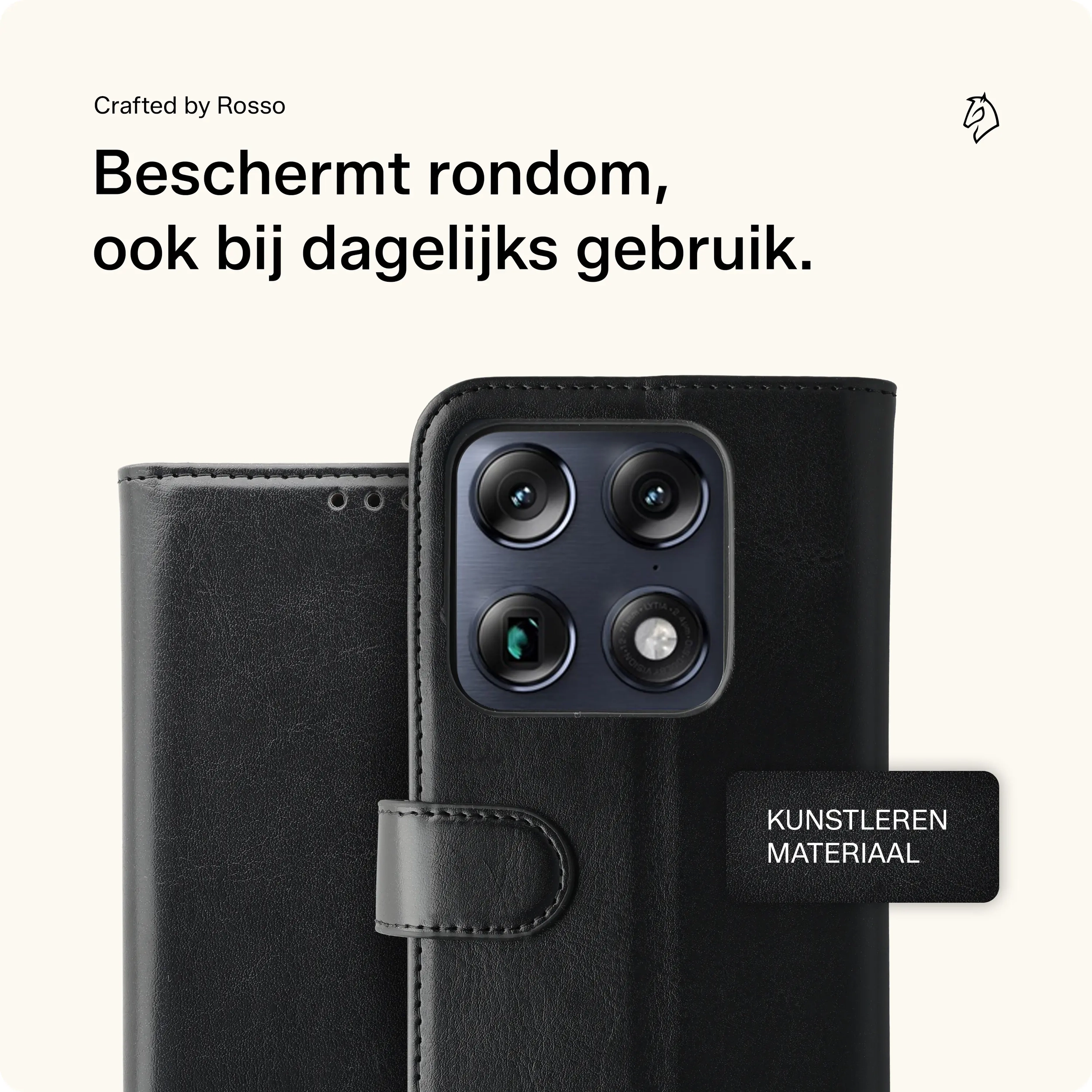 Rosso Element Motorola Signature Hoesje Book Case Wallet Zwart afbeelding 3
