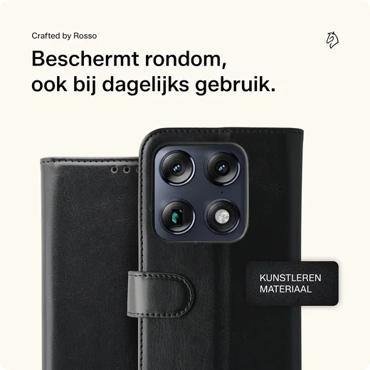 Rosso Element Motorola Signature Hoesje Book Case Wallet Zwart afbeelding 3