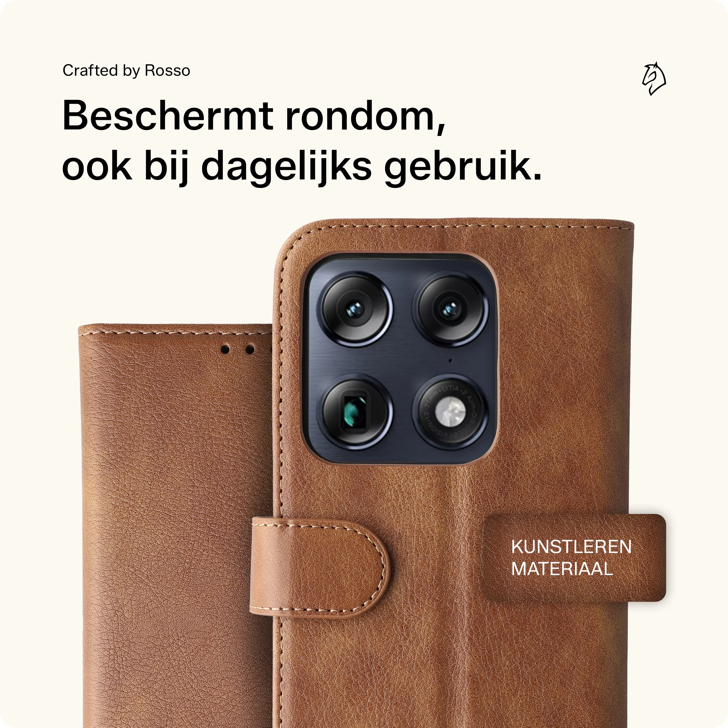 Rosso Element Motorola Signature Hoesje Book Case Wallet Bruin afbeelding 3