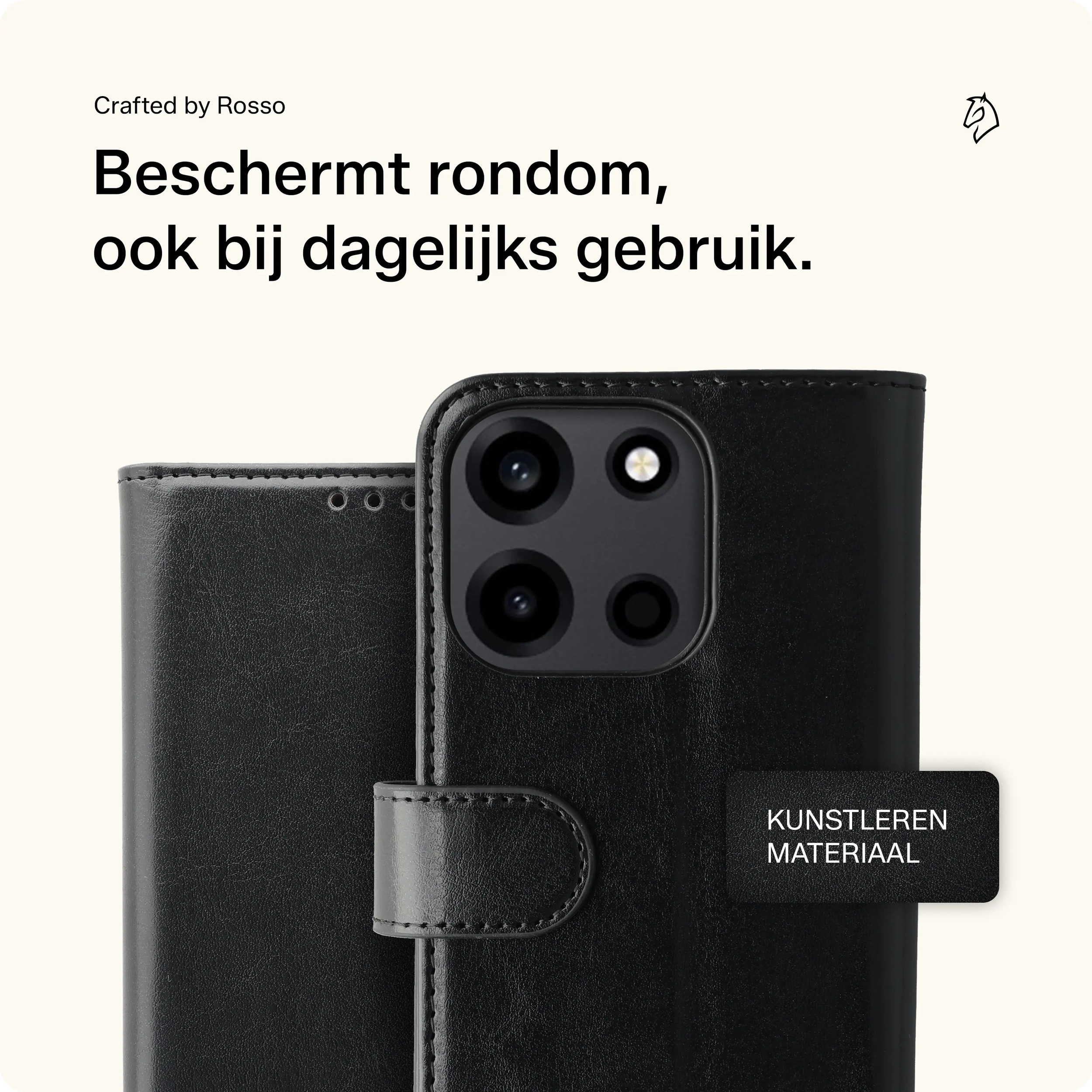 Rosso Element OnePlus Nord 6 Hoesje Book Case Wallet Zwart afbeelding 3