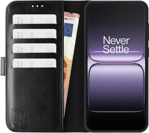 Rosso Element OnePlus Nord 6 Hoesje Book Case Wallet Zwart afbeelding 10
