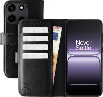 Rosso Element OnePlus Nord 6 Hoesje Book Case Wallet Zwart