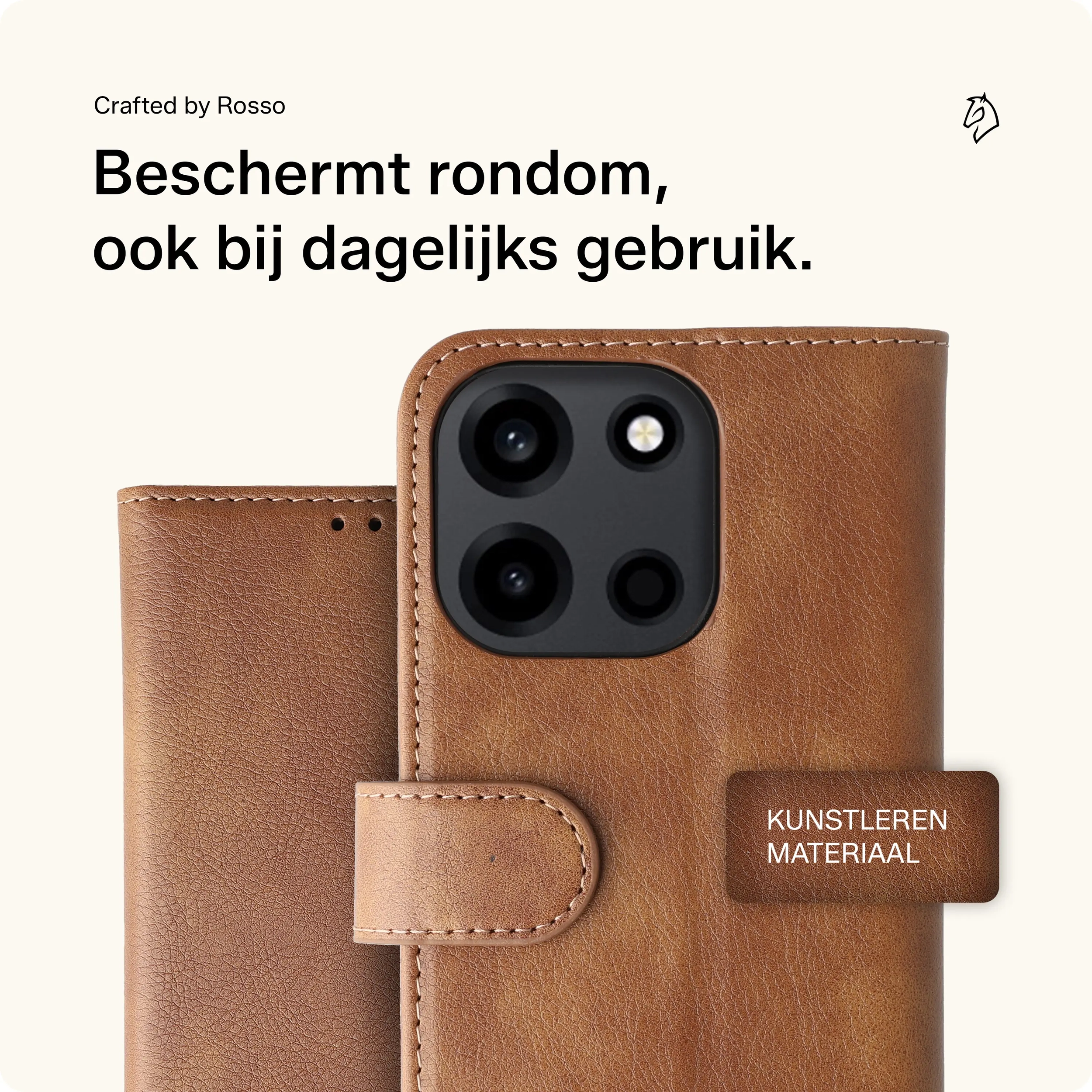 Rosso Element OnePlus Nord 6 Hoesje Book Case Wallet Bruin afbeelding 3