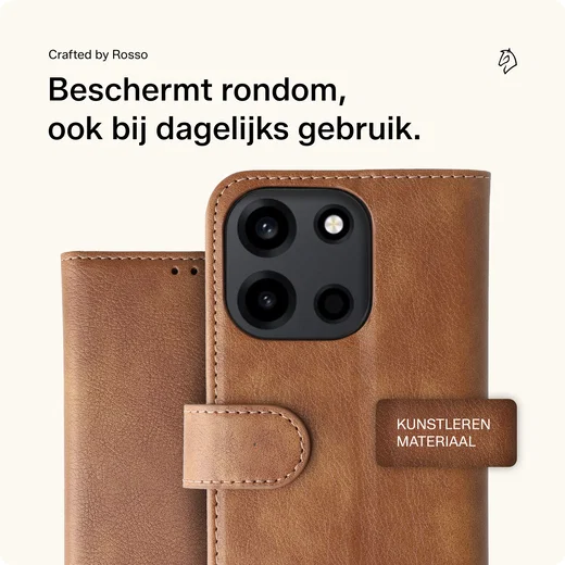 Rosso Element OnePlus Nord 6 Hoesje Book Case Wallet Bruin afbeelding 3