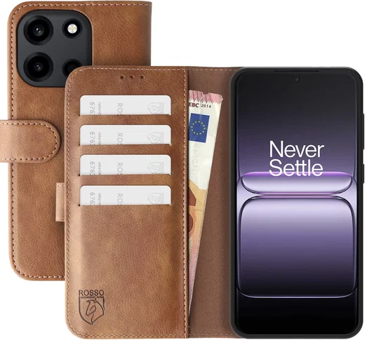 Rosso Element OnePlus Nord 6 Hoesje Book Case Wallet Bruin afbeelding 1